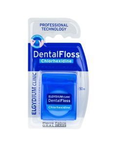 Elgydium Dental Floss Chlorhexidne, nić dentystyczna z chlorheksydyną, 50 m