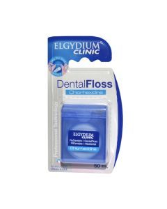 Elgydium Dental Floss Chlorhexidne, nić dentystyczna z chlorheksydyną, 50 m