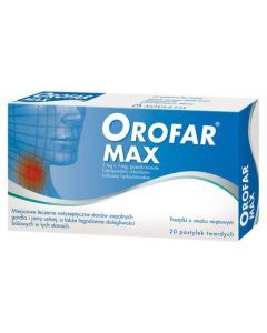 Orofar MAX, 2 mg + 1 mg, pastylki twarde, 20 szt.