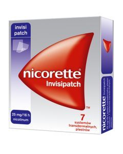 Nicorette Invisipatch, 25 mg/16 h, plastry transdermalne, 7 szt.