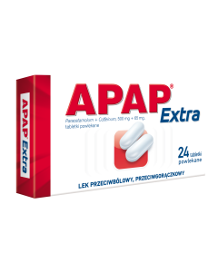 Apap Extra, 500 mg + 65 mg, tabletki powlekane, 24 szt.