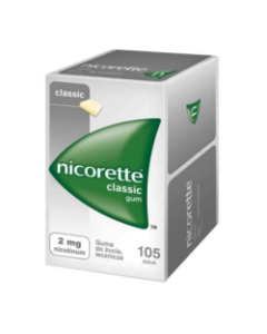 Nicorette Classic Gum, 2 mg, guma do żucia, 105 szt.