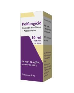 Polfungicid, 50 mg + 10 mg/ml, roztwór na skórę, 10 ml