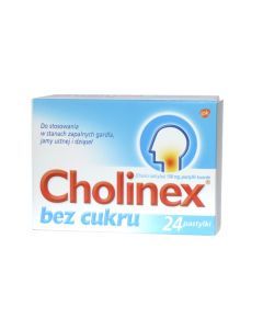 Cholinex, 150 mg, pastylki do ssania (bez cukru), 24 szt.