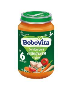 BoboVita, pomidorowa z kurczakiem i ryżem, 6 m+, 190 g