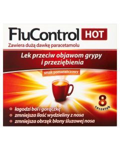 Flucontrol Hot, proszek do sporządzania roztworu doustnego, 5,5g, 8 saszetek