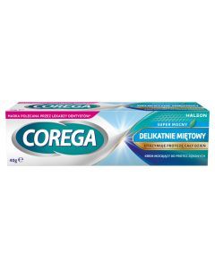Corega Super Mocny Delikatnie Miętowy, krem do protez 40 g