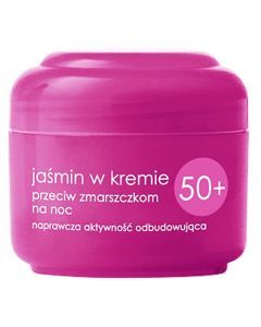 Ziaja, jaśmin w kremie przeciw zmarszczkom 50+ na noc, 50 ml