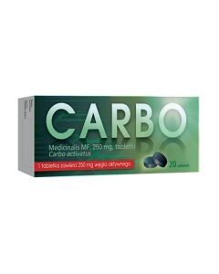 Carbo Medicinalis MF, 250 mg, tabletki, 20 szt.