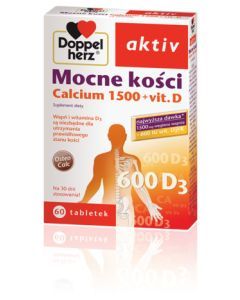 Doppelherz aktiv Mocne kości, Calcium 1500 + witamina D, tabletki, 60 szt.