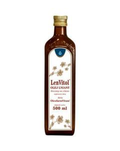 Olej lniany, tloczony na zimno, 500 ml