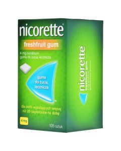 Nicorette FreshFruit Gum, 4 mg, guma do żucia, 105 szt.