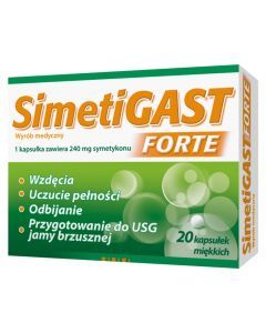 Simetigast Forte, kapsułki elastyczne, 20 szt.