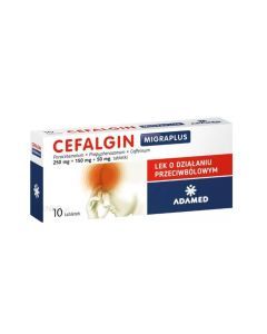 Cefalgin, 250 mg +150 mg + 50 mg, tabletki, 10 szt.