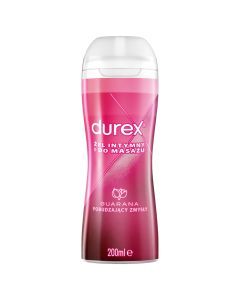 Durex Play 2w1 Massage Lube, stymulujący żel intymny i do masażu z pobudzającą guaraną, 200 ml