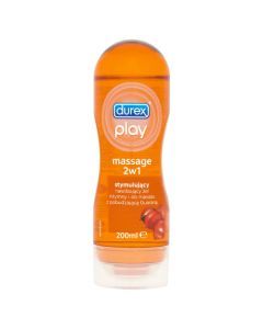 Durex Play 2w1 Massage Lube, stymulujący żel intymny i do masażu z pobudzającą guaraną, 200 ml