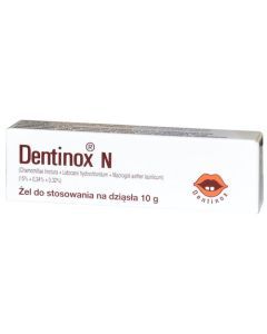 Dentinox N, 15% + 0,34% + 0,32%, żel na dziąsła, 10 g