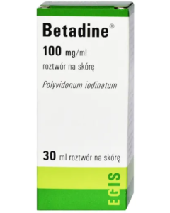 Betadine, 100 mg/ml, roztwór na skórę, 30 ml (import równoległy, Delfarma)