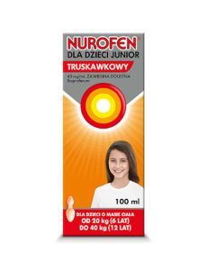 Nurofen dla dzieci Junior truskawkowy, (40 mg/ml), zawiesina doustna, 100 ml