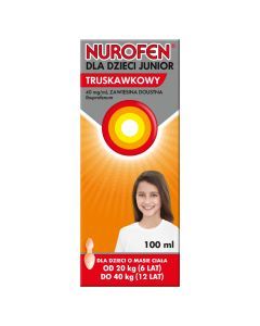 Nurofen dla dzieci Junior truskawkowy, (40 mg/ml), zawiesina doustna, 100 ml