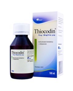 Thiocodin, 15 mg + 300 mg/10 ml, syrop, 100 ml