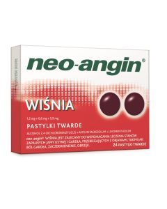 Neo-Angin wiśnia, pastylki twarde, 24 szt.