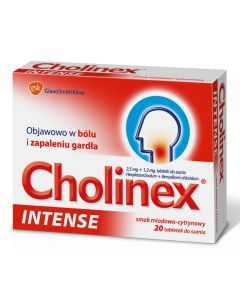 Cholinex Intense, tabletki do ssania, miód i cytryna, 20 szt.