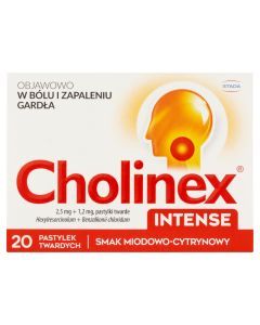 Cholinex Intense, tabletki do ssania, miód i cytryna, 20 szt.