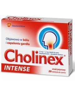 Cholinex Intense, tabletki do ssania, smak jeżynowy, 20 szt.