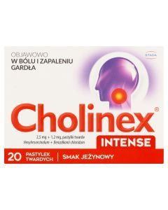 Cholinex Intense, tabletki do ssania, smak jeżynowy, 20 szt.