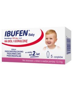 Ibufen Baby, 125 mg, czopki, 5 szt.