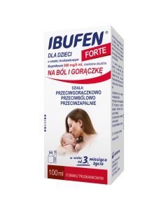 Ibufen dla dzieci forte o smaku truskawkowym, (200mg/5ml), zawiesina doustna, 100 ml
