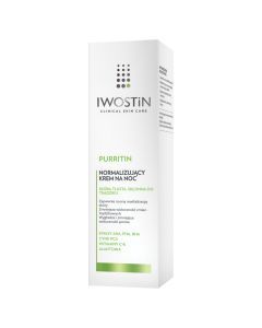 Iwostin Purritin, krem reduktor niedoskonałości na noc, 40 ml