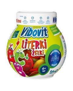 Vibovit Literki, żelki z witaminami, smak owocowy, 50 szt.