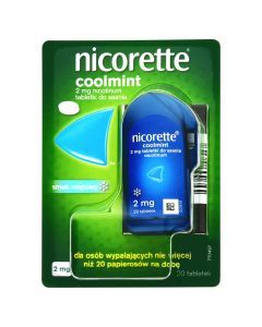 Nicorette Coolmint, 2 mg, tabletki do ssania, 20 szt.