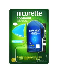 Nicorette Coolmint, 4 mg, tabletki do ssania, 20 szt.