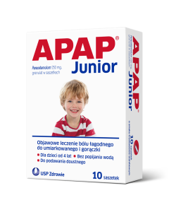 Apap Junior, 250 mg, granulat, 10 saszetek