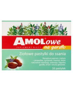 AMOLowe na gardło, ziołowe pastylki do ssania, 16 szt.
