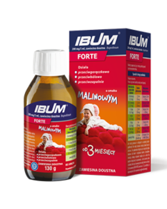 Ibum forte, 200 mg/5 ml, zawiesina doustna o smaku malinowym, 100 g