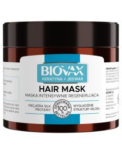Biovax Keratyna+Jedwab, maska do włosów przesuszonych, puszących się, 250 ml