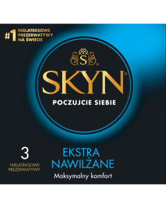 Skyn Ekstra Nawilżane, nielateksowe prezerwatywy, 3 szt.