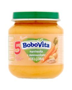 BoboVita, obiadek,marchewka z ziemniaczk.i cielec.,po5m,125g