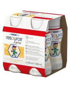 Resource Junior, płyn o smaku waniliowym, 4 x 200 ml