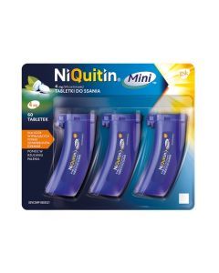 Niquitin Mini, 4 mg, tabl.do ssania, 60 szt (3 poj.x 20 szt)