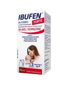 Ibufen forte dla dzieci o smaku truskawkowym, 200 mg/5 ml, zawiesina doustna, 40 ml