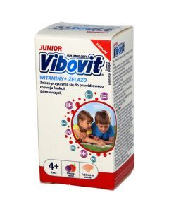 Vibovit Junior, tabletki do ssania o smaku owoców leśnych, od 4 lat, 30 szt.