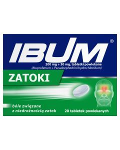 Ibum Zatoki, 200 mg + 30 mg, tabletki powlekane, 20 szt.