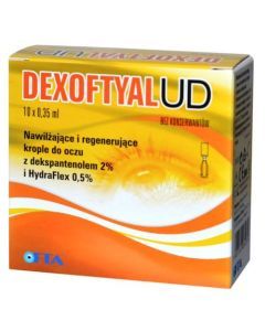 Dexoftyal UD, krople do oczu, 0,35 ml, 10 pojemników jednodawkowych.