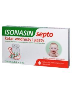 Isonasin Septo, roztwór do płukania nosa, 5 ml x 20 ampułek