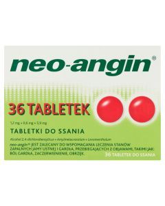 Neo-Angin, 1,2 mg+0,6 mg+5,9 mg, tabletki do ssania, 36 szt.